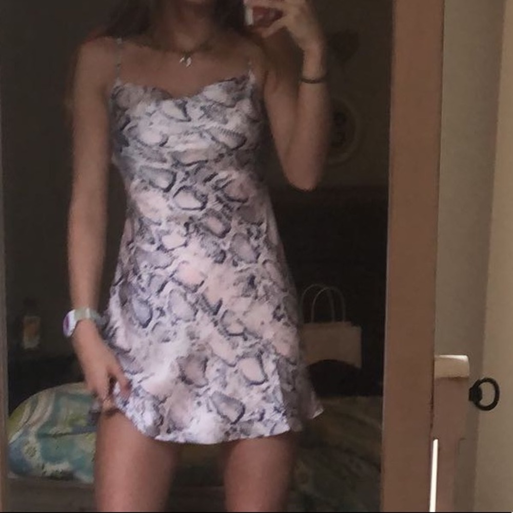 Snakeskin mini dress